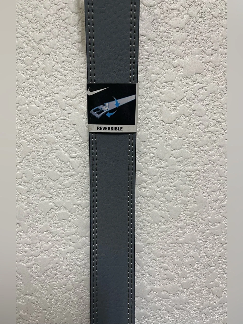 NIKE Reversible Black Grey Silver Buckle Belt Men’s Size Large (38-40)